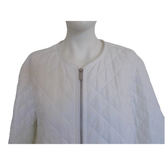 Croft & Barrow white quilted jacket coat zip front size XL - Picture 3 of 8